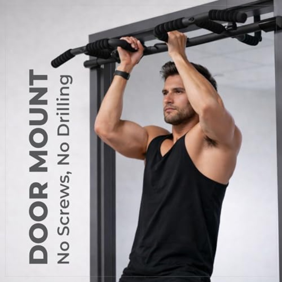 مجموعة قضبان سحب للباب مع أحزم - مراجعة Pull Up Bar وسعره